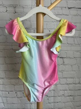 ⭐️⭐️ PICK 5 / $20 Real Love Girls Rainbow Pastel Ruffle One-Piece Swimsuit